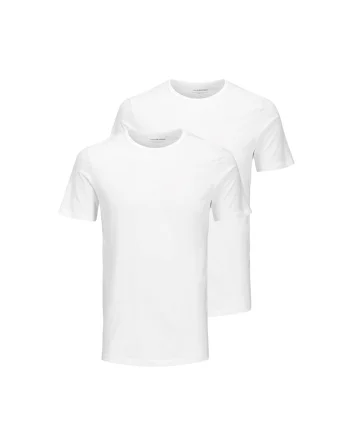 Set de tricouri cu decolteu la baza gatului - 2 piese, Alb optic