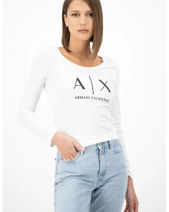 Bluza slim fit cu imprimeu logo, Alb