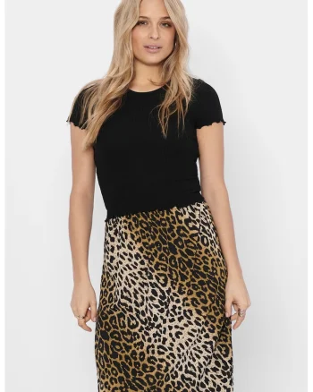Tricou crop cu croiala slim-fit si aspect striat, Negru