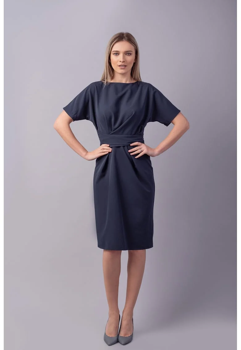 Rochie cu cordon in talie, Bleumarin