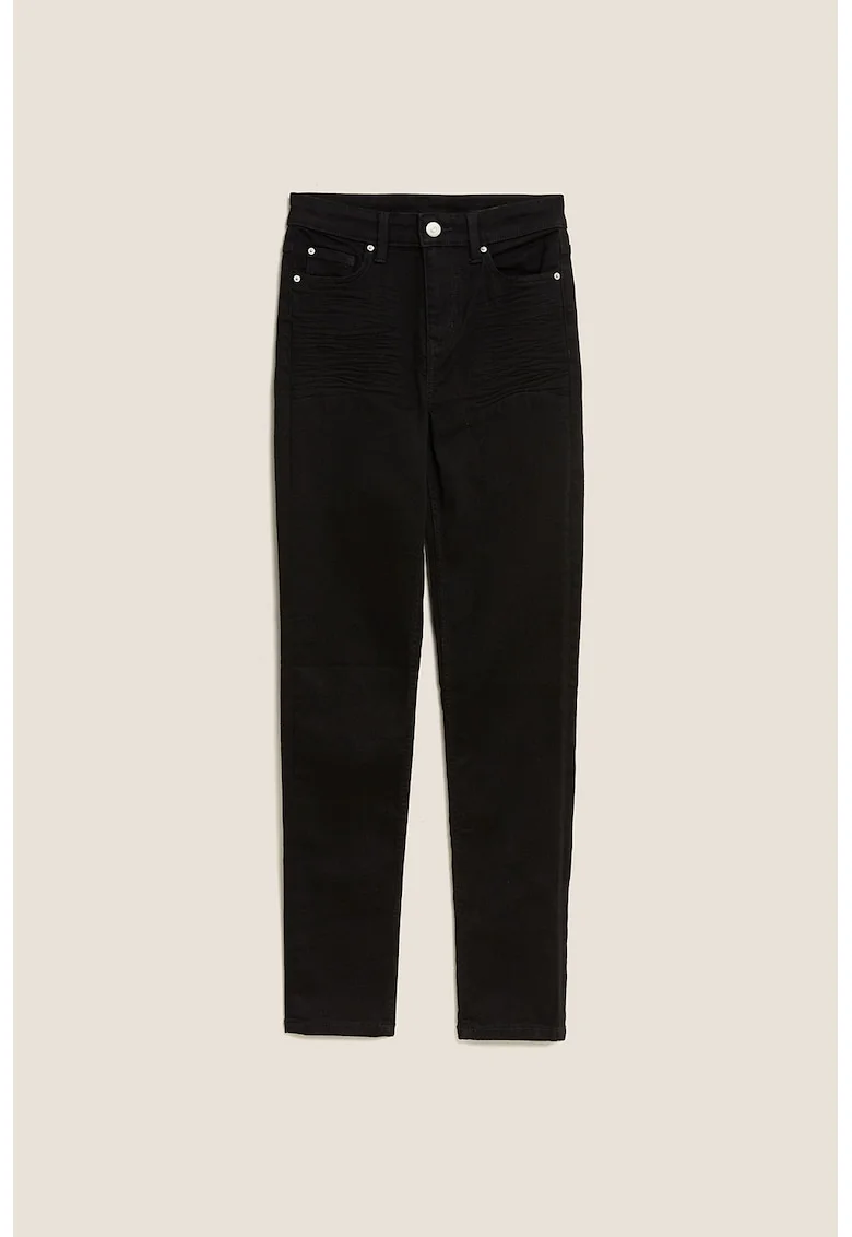 Blugi slim fit cu talie inalta, Negru