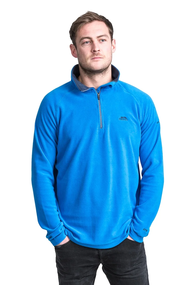 Bluza din material microfleece cu fenta cu fermoar Blackford, Albastru deschis, Albastru,