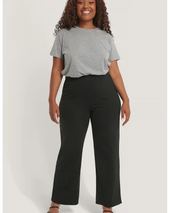 Pantaloni sport cu talie inalta, Negru