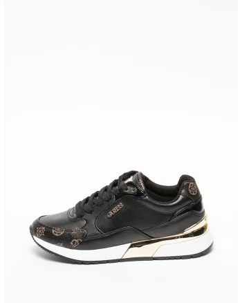 Pantofi sport cu talpa wedge si detalii cu model monograma