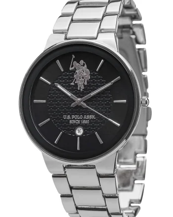Ceas quartz cu detaliu logo pe cadran, Argintiu