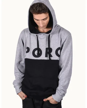 Hanorac unisex cu logo Elements, Negru/Gri