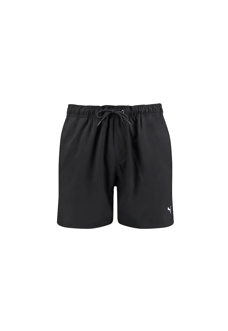 Pantaloni scurti de baie cu snur in talie, Negru
