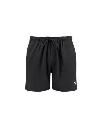 Pantaloni scurti de baie cu snur in talie, Negru