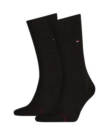 Set de sosete lungi cu logo brodat - 2 perechi, Rosu/Negru