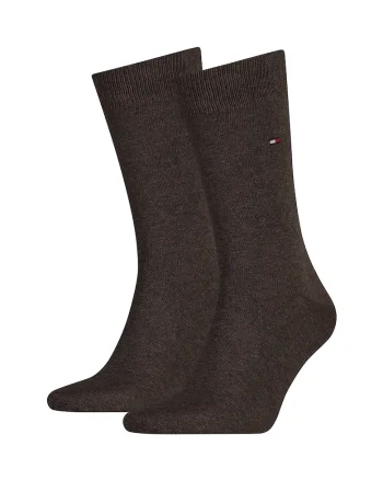 Set de sosete lungi cu logo brodat - 2 perechi, Maro