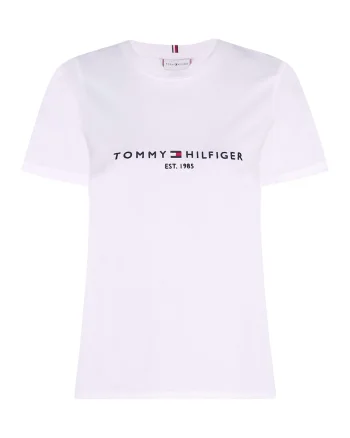 Tricou de bumbac organic cu logo brodat Heritage, Alb/Violet deschis/Bleumarin