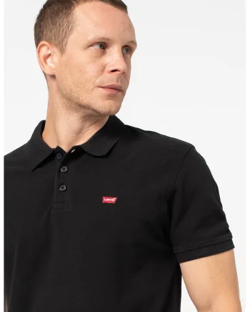 Tricou polo in dungi Housemark, Negru