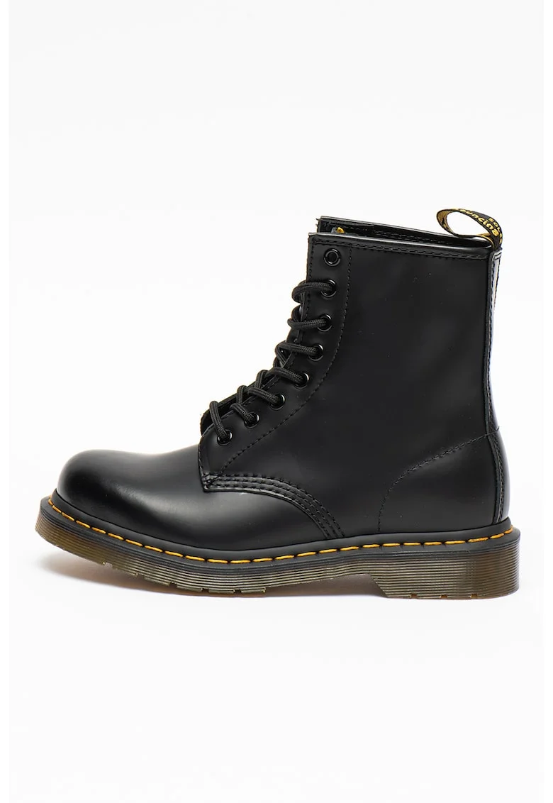 Bocanci de piele cu cusaturi contrastante Smooth, Negru