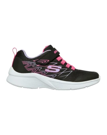 Pantofi sport usori cu detalii contrastante Microspec, Negru/Fucsia
