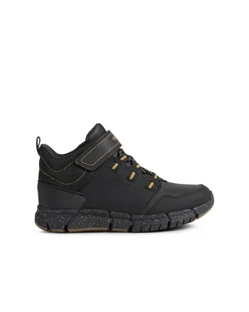Pantofi sport medii cu detalii de piele nabuc Flexyper, Negru/Galben