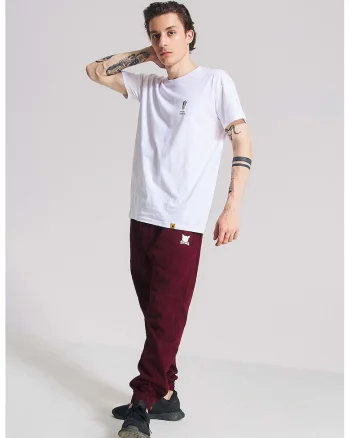 Pantaloni de trening unisex cu detaliu logo Essential, Visiniu