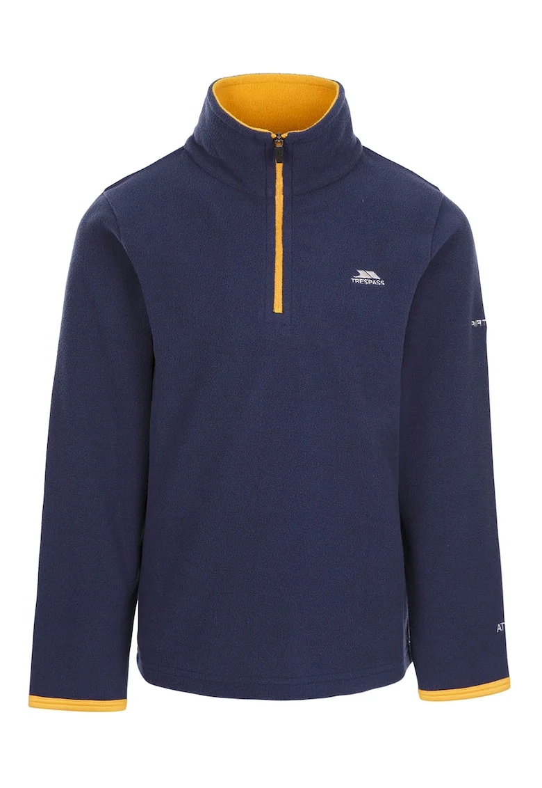 Bluza de trening din fleece cu fenta cu fermoar Etto, Galben/Bleumarin