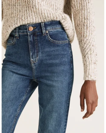 Blugi bootcut cu talie inalta Eva, Albastru
