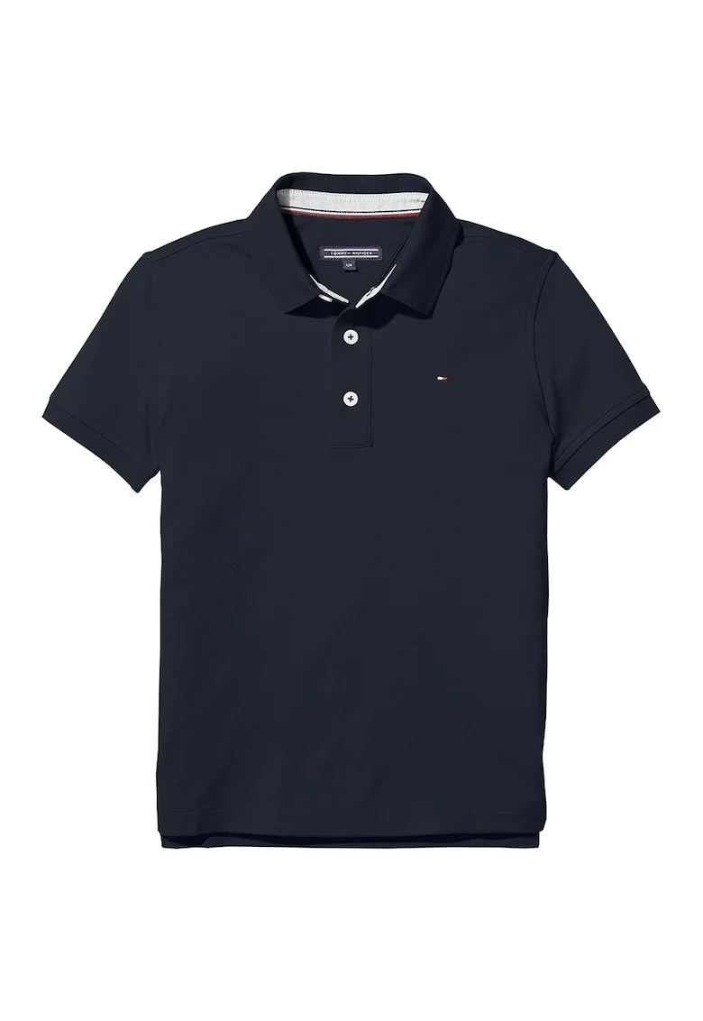 Tricou polo din amestec de bumbac organic, Bleumarin