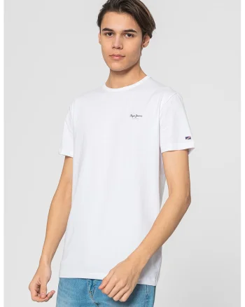 Tricou slim fit Original Basic, Alb
