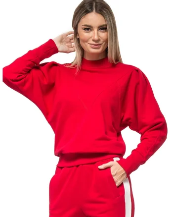 Bluza sport lejera cu maneci bufante Nicole, Rosu