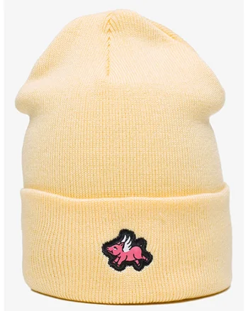Caciula unisex cu detaliu brodat, Bej