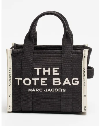 Geanta tote cu imprimeu text The Mini, Negru
