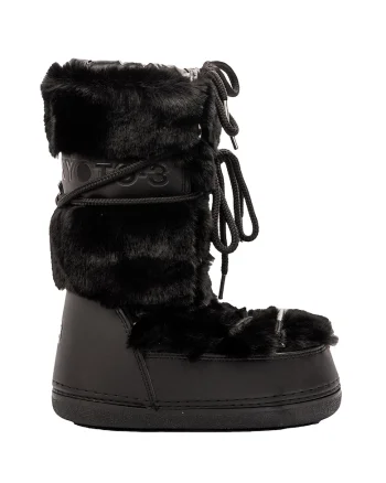 Cizme cu garnituri pufoase, Negru