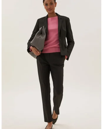 Pantaloni crop slim fit, Negru