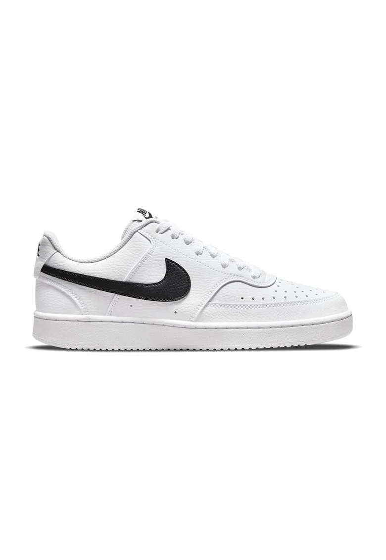 Pantofi sport Court Vision Low Next Nature din piele ecologica, Alb/Negru