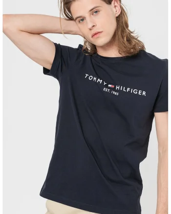 Tricou de bumbac organic cu logo brodat, Albastru ultramarin