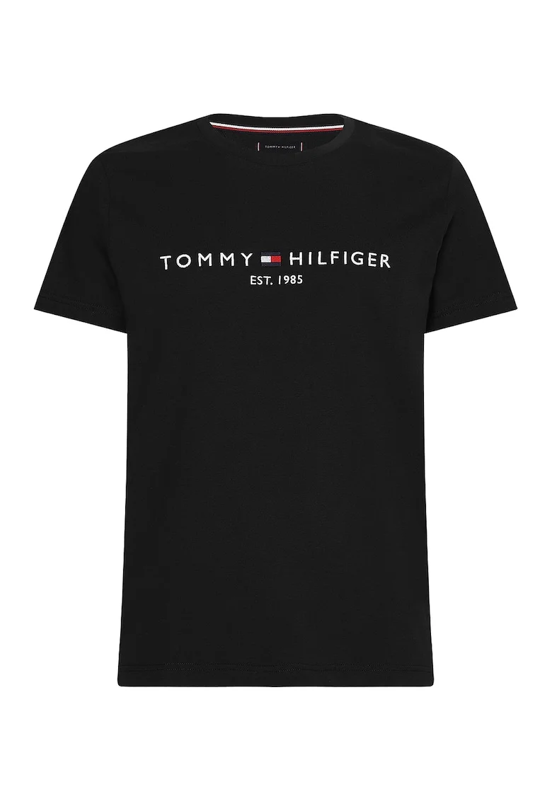 Tricou de bumbac organic cu logo brodat, Bleumarin