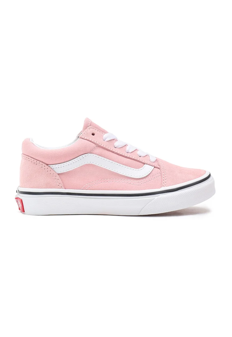 Tenisi de panza cu garnituri de piele intoarsa Old Skool, Alb/Roz pastel