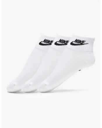 Set de sosete scurte unisex cu logo Essential - 3 perechi, Alb/Negru