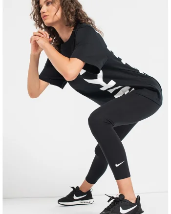 Colanti crop cu talie inalta, Negru