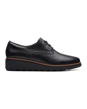 Pantofi wedge de piele Sharon, Negru