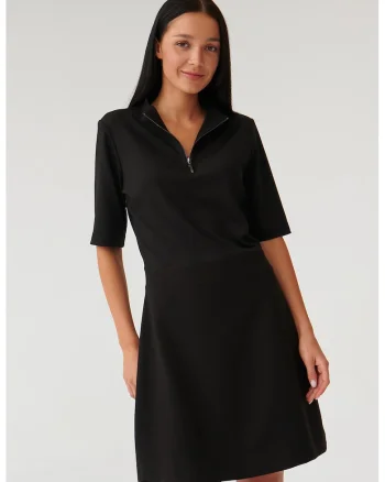Rochie cu fenta cu fermoar Manama, Negru