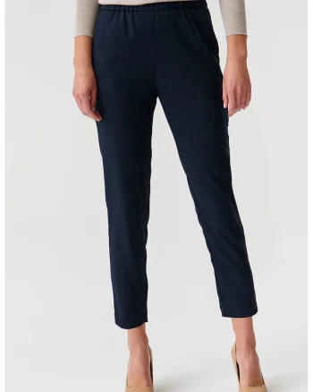 Pantaloni crop cu buzunare laterale Tolo, Bleumarin