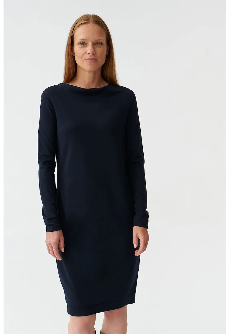 Rochie cu decolteu drapat, Bleumarin