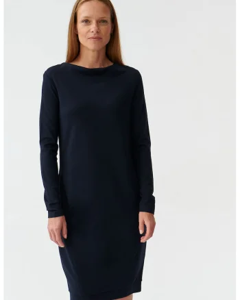 Rochie cu decolteu drapat, Bleumarin