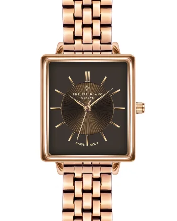 Ceas quartz cu logo pe cadran, Auriu rose