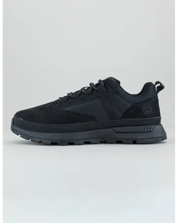 Pantofi sport low cut cu garnituri din piele intoarsa, Negru
