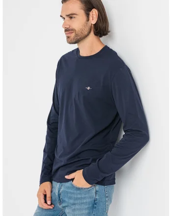 Bluza uni cu decolteu la baza gatului, Bleumarin