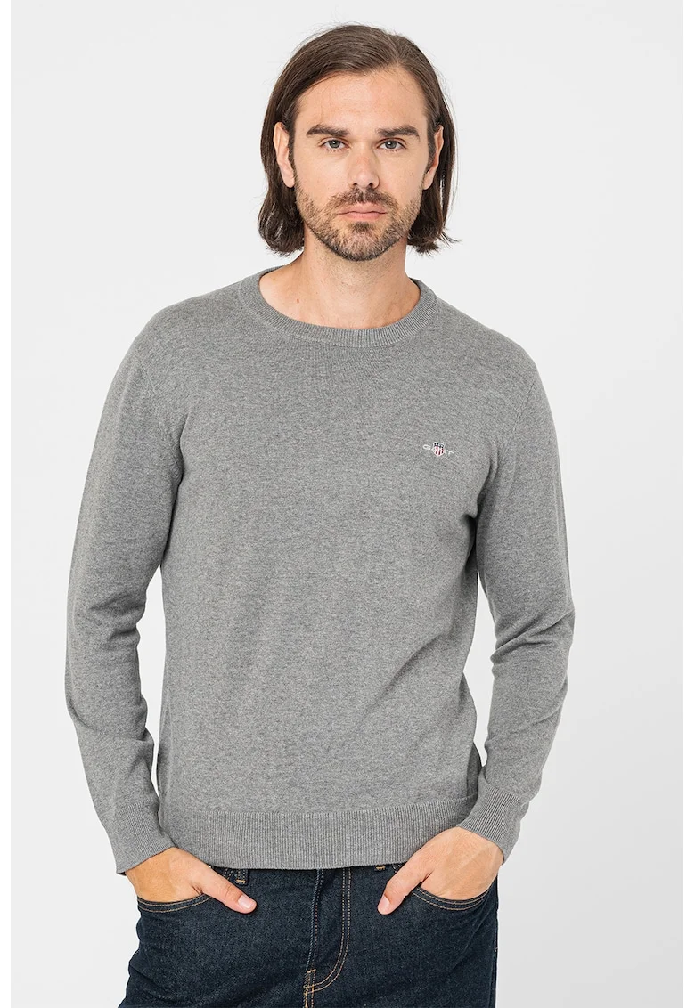 Pulover din bumbac Classic, Gri melange
