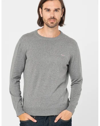 Pulover din bumbac Classic, Gri melange
