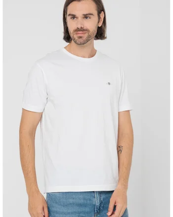 Tricou din bumbac Shield, Alb optic