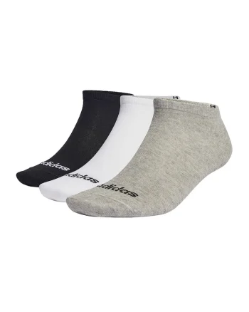 Set de sosete scurte pana la glezna unisex cu imprimeu logo - 3 perechi, Alb/Negru/Gri melange