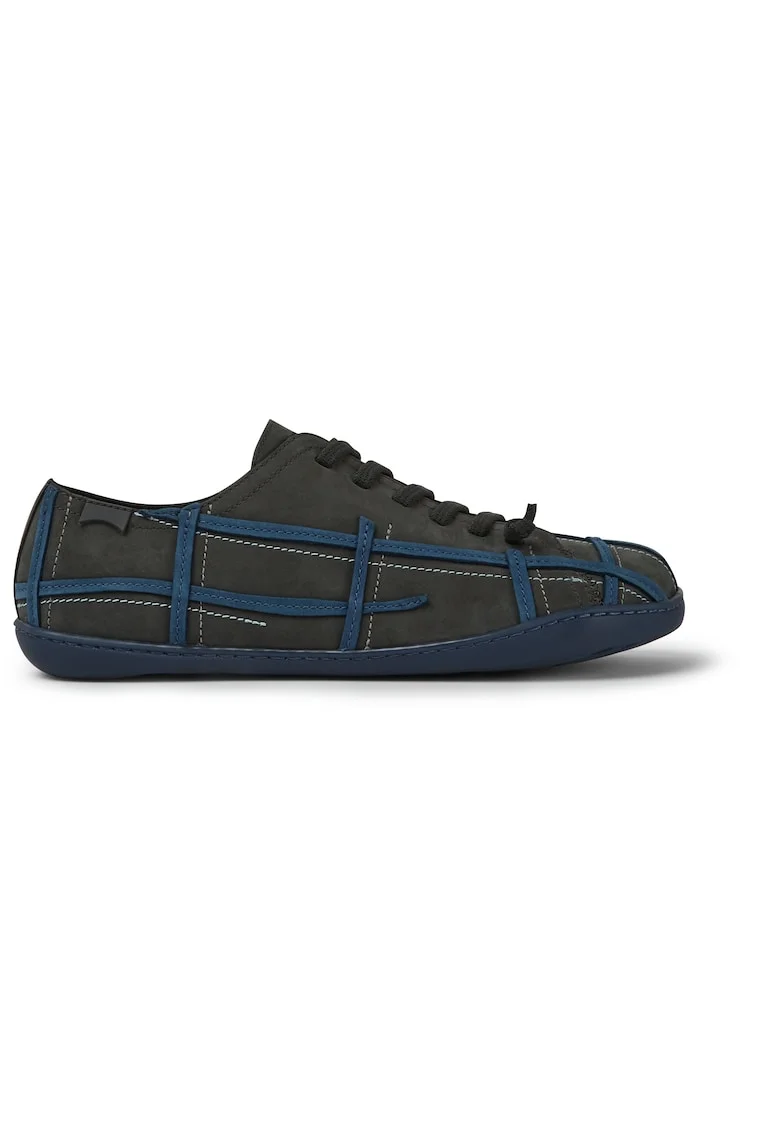 Pantofi casual de piele cu garnituri contrastante Twins, Gri inchis