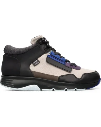Pantofi sport mid-high cu ganituri de piele Drift 33, Alb/Negru/Violet/Albastru