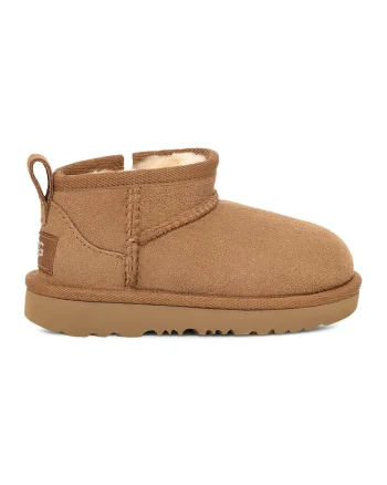 Ghete rezistente la apa din piele intoarsa Classic Ultra Mini, Caramel